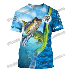 Camiseta de pesca personalizada con estampado tridimensional premium
