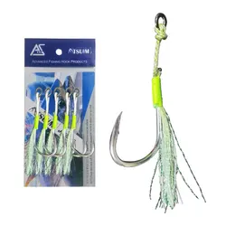 Anzuelos treble de carbono con púas para agua salada