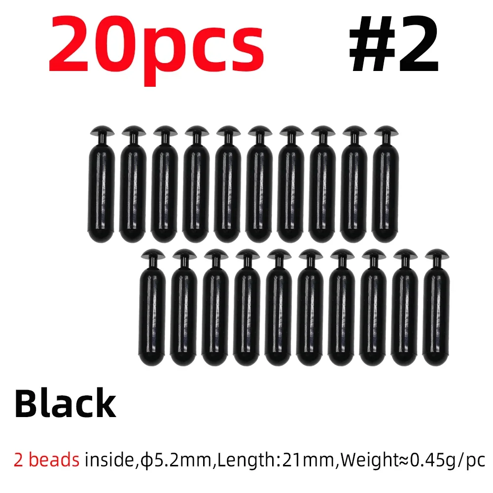 20pcs black size 2