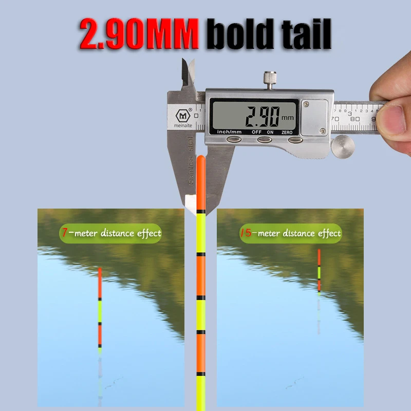 Juego de flotadores de pesca de 3 uds., cola gruesa de alta sensibilidad de 2,90 MM, adecuado para ojos miopes/personas mayores, equipo de pesca al aire libre, novedad de 2024 - imagen 3