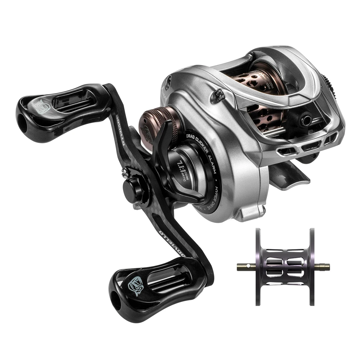 Carrete SOLOKING Acura HICC50 Pro BFS 10 + 1BB carrete de Baitcasting ultraligero para trucha de lubina relación de engranaje 7,1/8, carrete de pesca de arrastre de 4KG