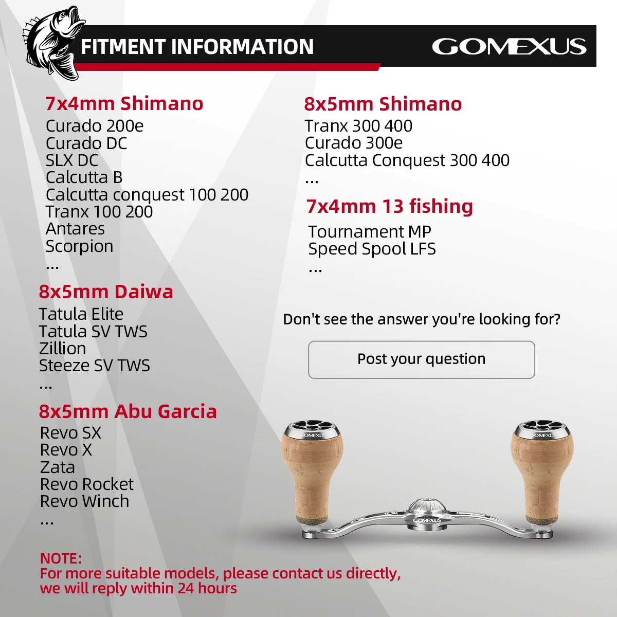 GOMEXUS mango eléctrico de 120mm con perilla de corcho de 27mm para carretes de pesca Shimano 13 Daiwa Abu Garcia Lew's Quantum Okuma Baitcasting - imagen 4