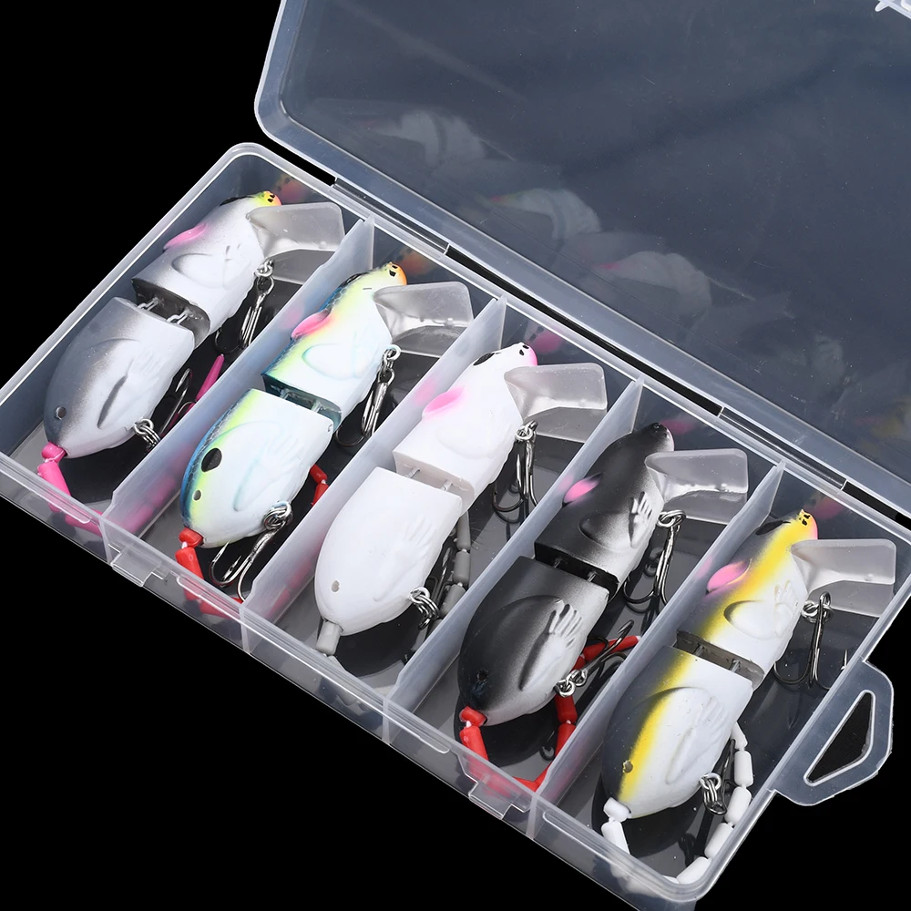 5 unids/caja señuelo de ratón de plástico Artificial señuelo de pesca de ratón Swimbait rata Pike Bass Minnow flotantes - imagen 3