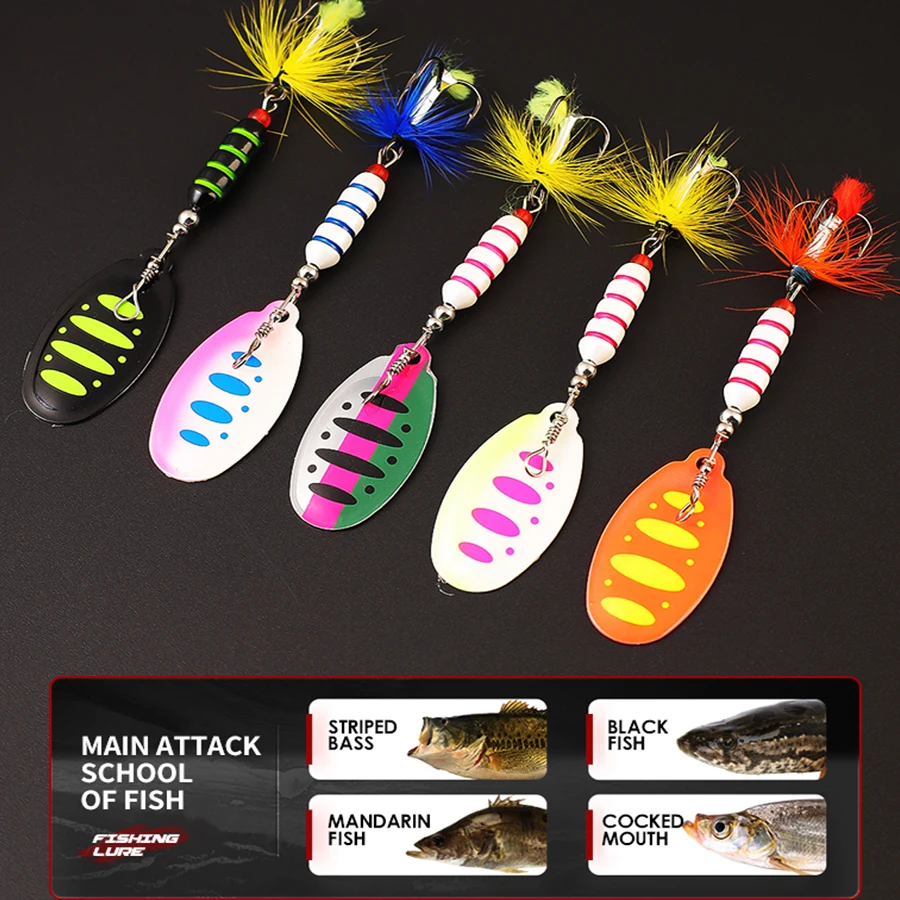 Señuelo de pesca giratorio de 7,5G, anzuelo de Metal, Wobblers, Crankbaits, Jig Shine, Metal, lentejuelas, trucha, Jigging - imagen 4