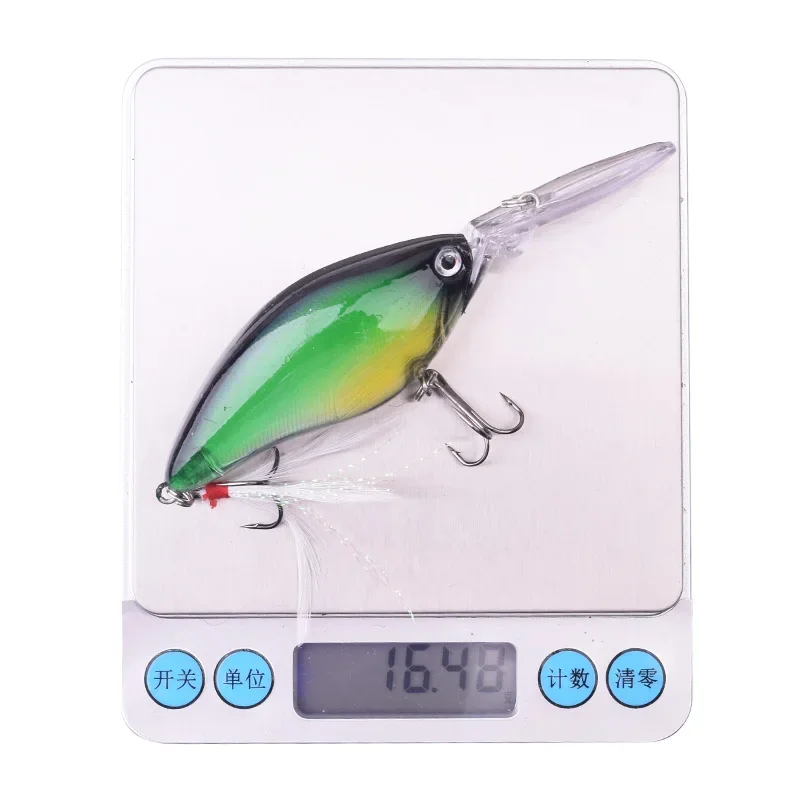 Señuelos de pesca con manivela flotante, 11cm, 18g, buceo profundo, Wobblers, cebo Artificial Isca, anzuelos triples para lubina, aparejos Crankbait, 1 ud.