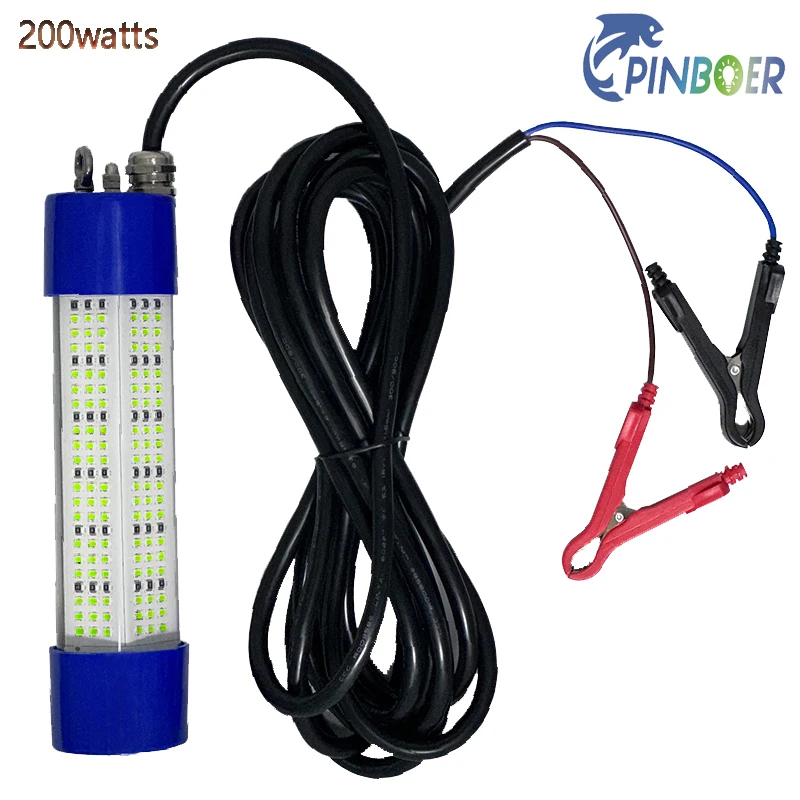Pinboer luz de pesca submarina DC12V 200W 300W verde blanco sumergible de alta potencia LED señuelo cebo y lámpara buscador atractivo - imagen 3