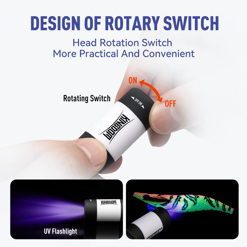 Kingdom linterna aparejos de pesca interfaz USB Mini fácil de llevar uso 5,3 cm * 2 cm herramientas de linterna de pesca de plástico recargable - imagen 3