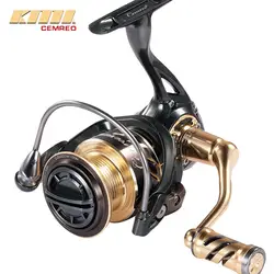 Carrete de pesca giratorio de cuerpo totalmente metálico de calidad CEMREO 2000/3000 relación de engranaje de rueda de pesca de mar 5,2: 1 aparejos de pesca de gran juego