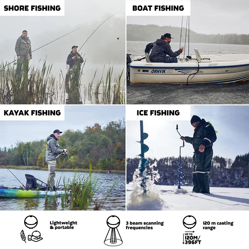 Original Lituania Deeper Chirp + 2,0 buscador de peces WiFi moldeable y portátil buscador de profundidad para kayaks barcos Sonar inteligente más profundo - imagen 3