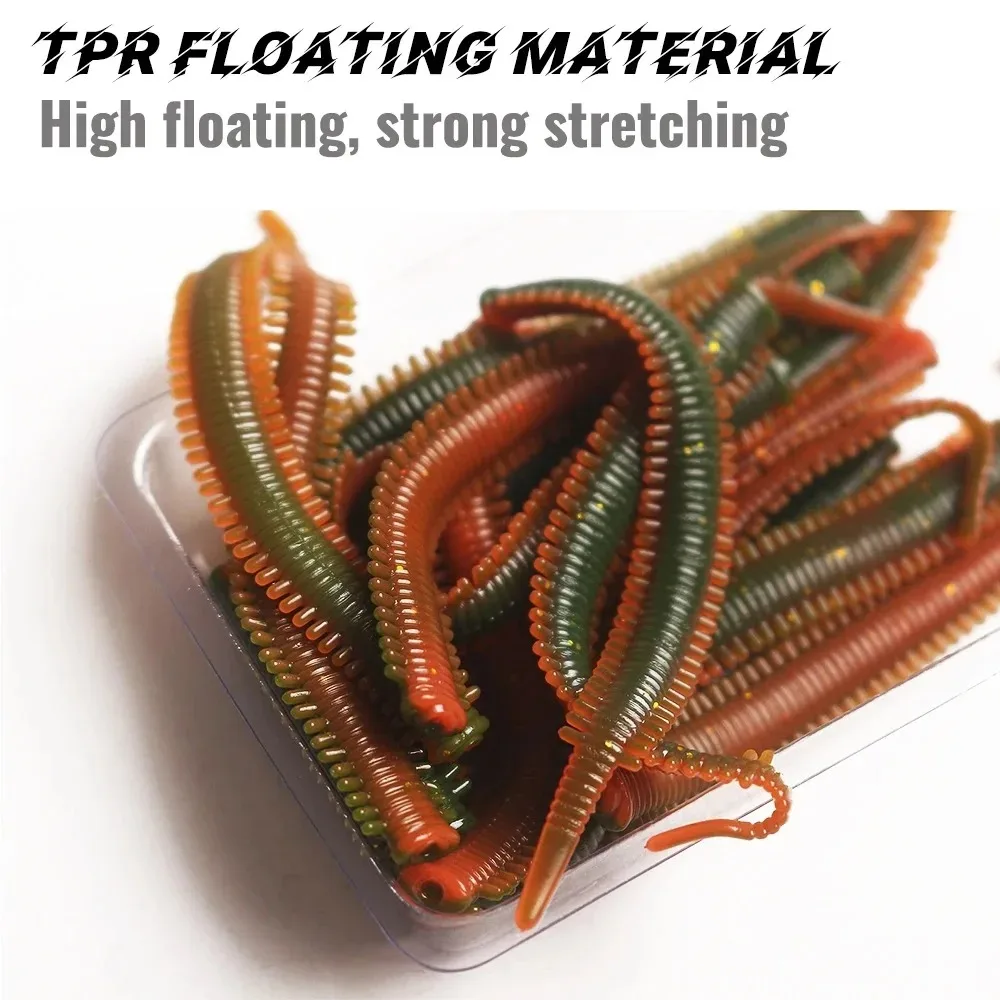 TPR 10 piezas 80mm simulación arena gusano de seda cebo de pesca mar gusanos de arena cebo suave cebo de gusano rojo cebos simulados cebos biónicos - imagen 4