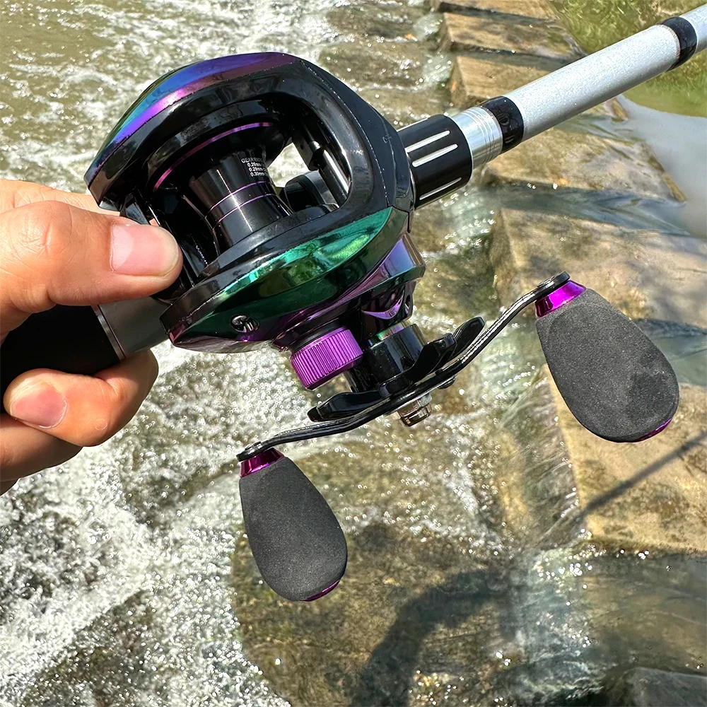 Carrete de pesca Baitcasting de alta velocidad, relación de engranaje 7,2: 1, freno magnético fuerte, carretes de pesca de potencia máxima de 10kg para toda el agua - imagen 5