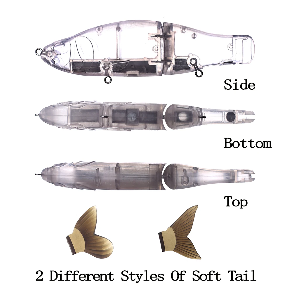 Chan'sHuang-Cebo en blanco sin pintar, 5 piezas, 165MM, deslizamiento, sábalo, Swimbait, cola suave, Artificial, hecho a mano - imagen 3