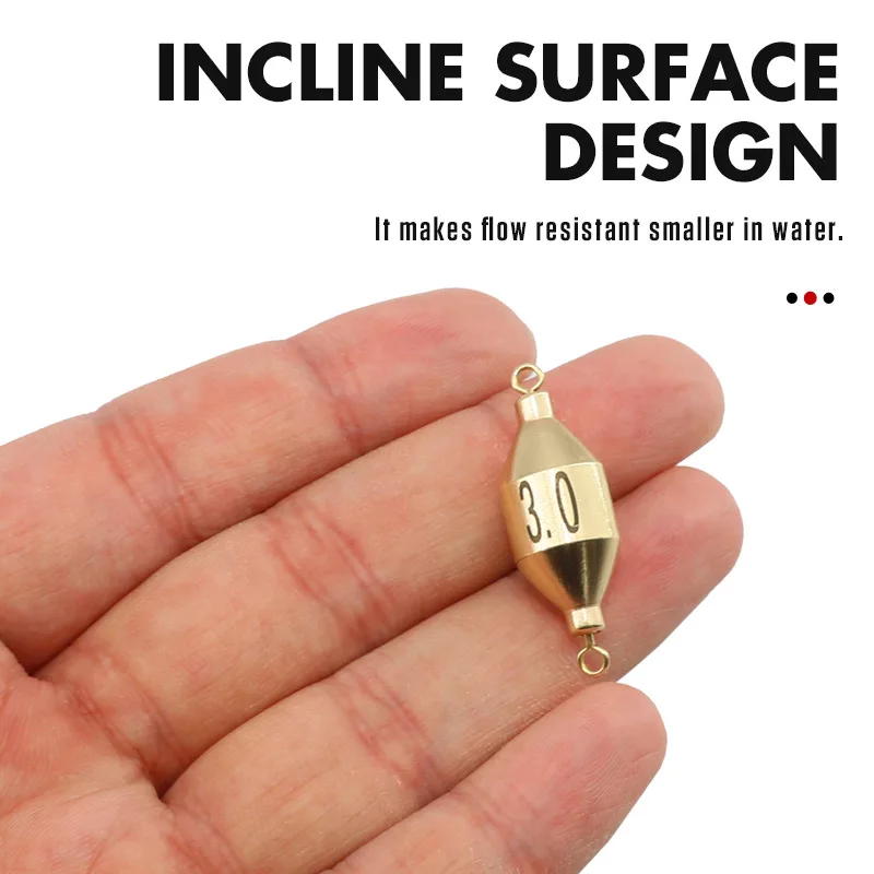 Accesorios de aparejos de pesca de plomo de latón, anticorrosión, rotación de 360 grados, dos giratorios, peso de cobre, superficie inclinada - imagen 5