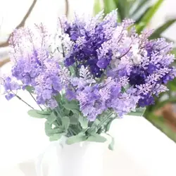 Ramo flores artificiales de lavanda y hojas falsas