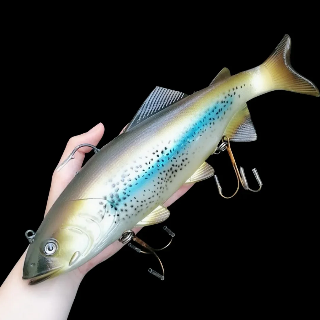 Cebos Wobblers artificiales, 30cm/400g, Pesca en el mar, tamaño grande, simular peces, señuelo suave, Lucio, Swimbait, manivela, aparejos de Pesca - imagen 2