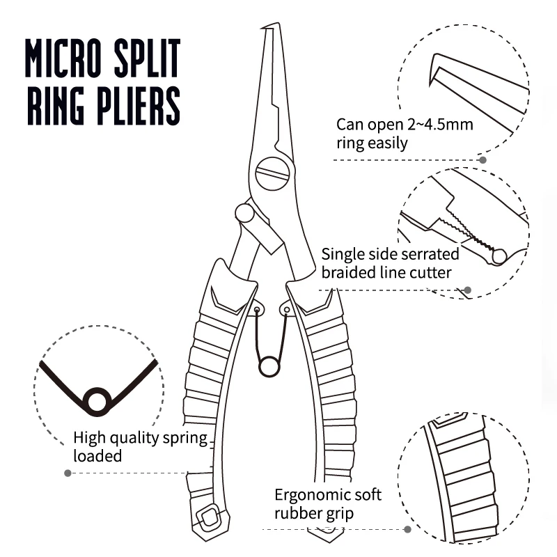 LUREHOLIC 58g Super ligero 15cm alicates de anillo dividido señuelo pesca alicates de acero inoxidable con bolsa y cordón - imagen 3