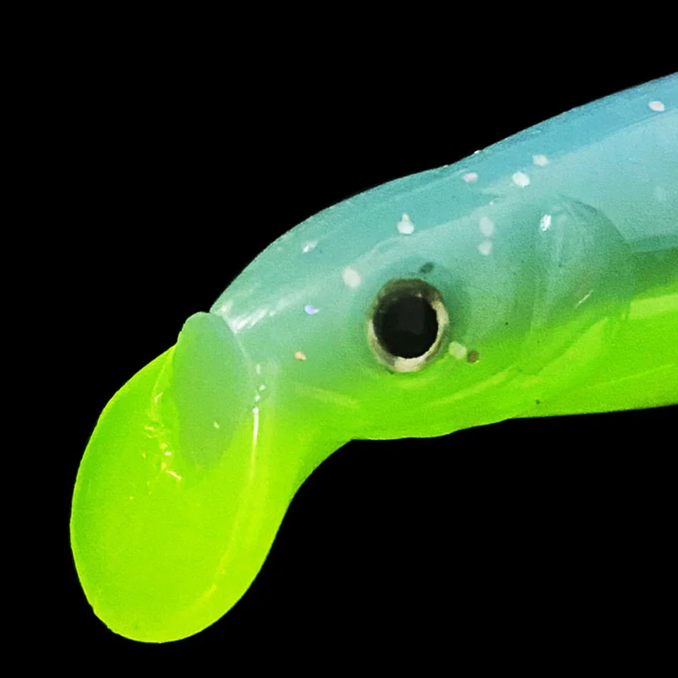 Suministros de pesca de 8/10/13cm, Señuelos de Pesca blandos, barco de mar, tijeras de doble Color, cola de pez, cebo suave de varias secciones, señuelo de pesca - imagen 3
