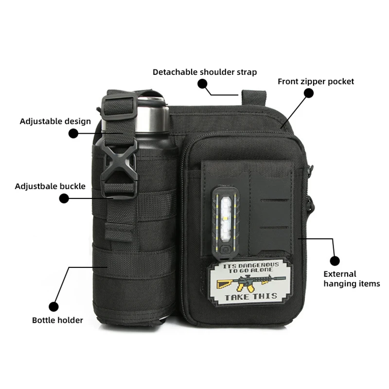 Riñonera táctica Molle para pesca, funda para botella, bolsas de pecho todo en uno, bolsa de escalada para senderismo al aire libre, riñonera de almacenamiento para caza - imagen 5