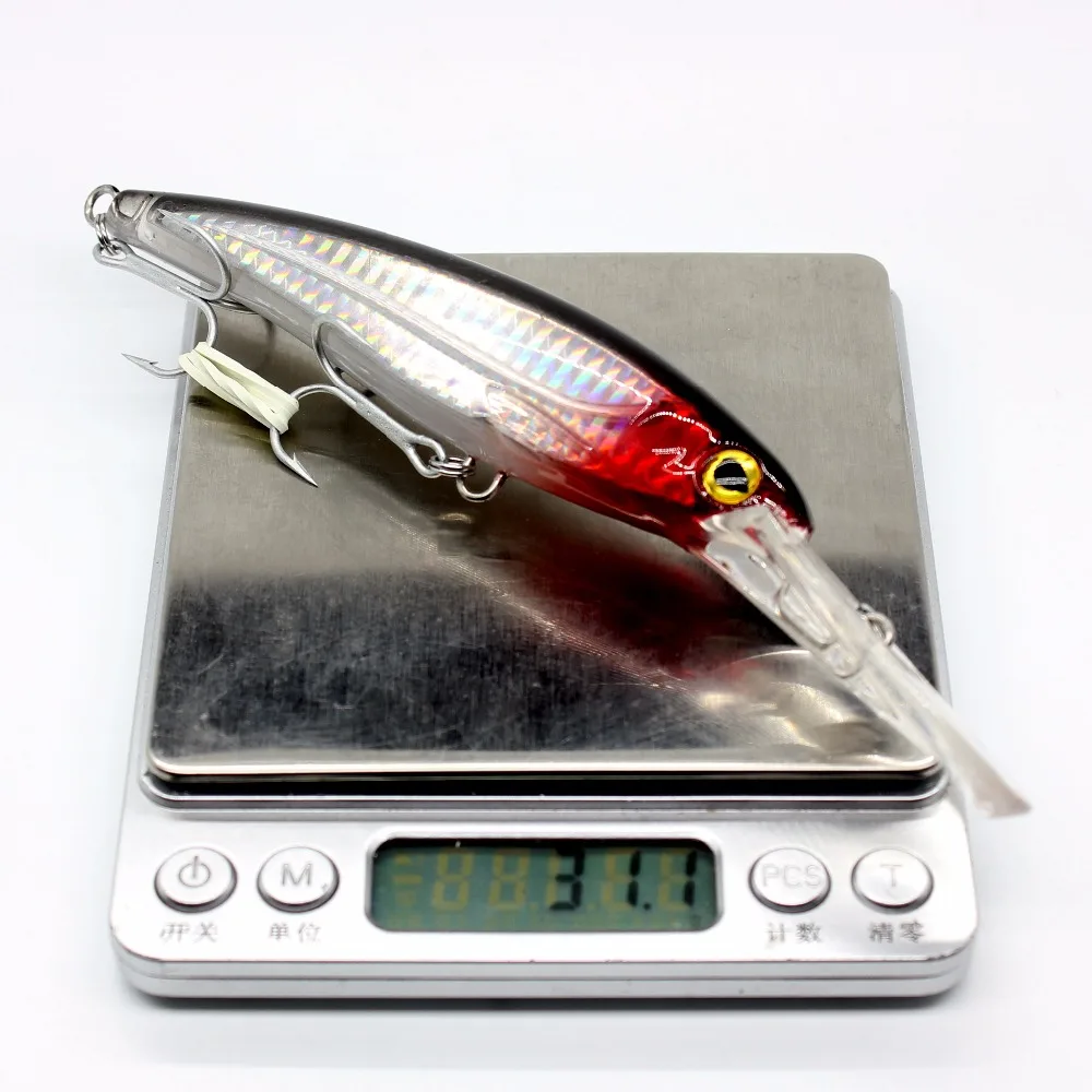 AOCLU Wobbler flotante para buceo profundo, cebo duro de 17cm, 32g y 5m de profundidad, señuelo de pesca con manivela, anzuelo VMC para atún y lubina - imagen 4