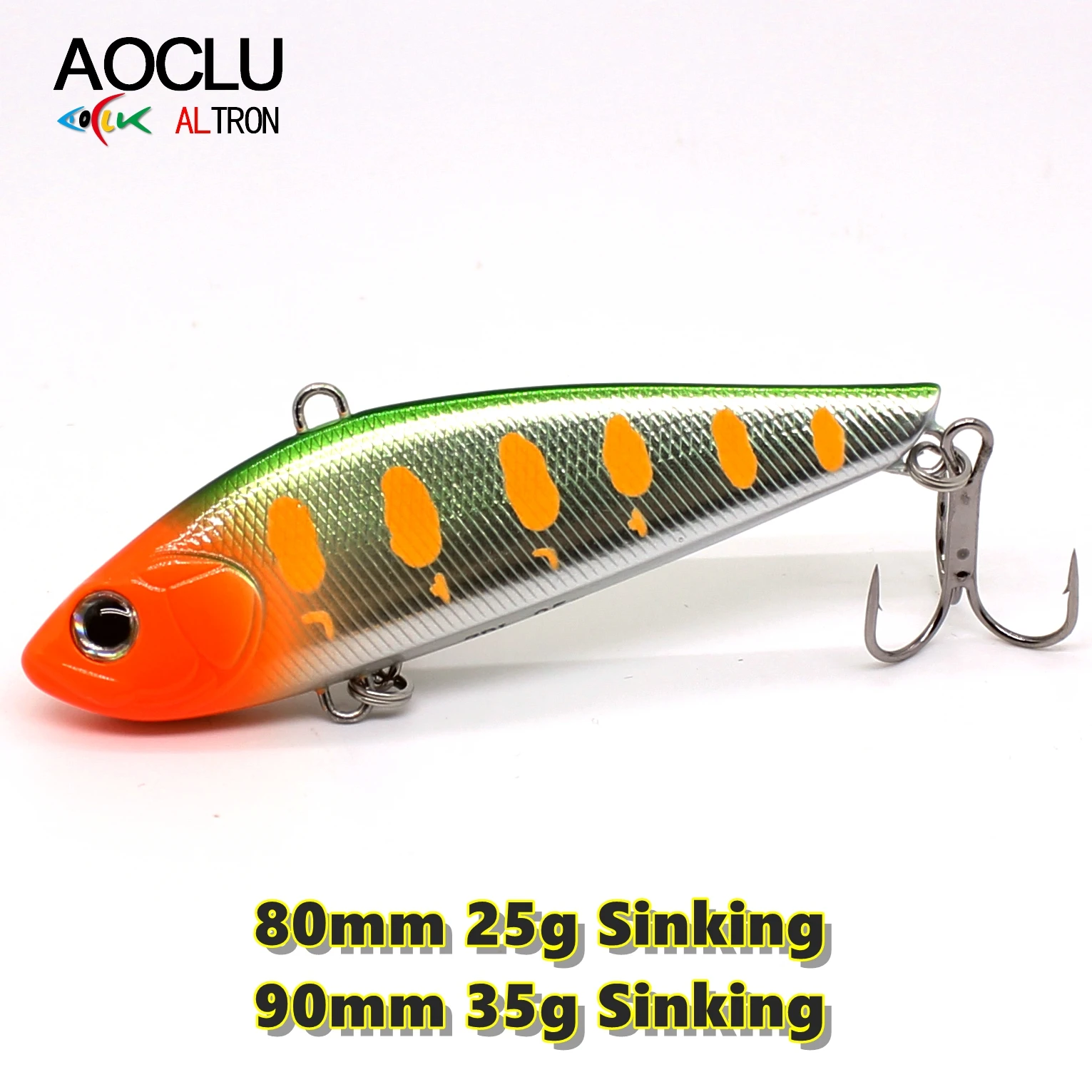 AOCLU Wobbler Super calidad hundimiento VIB vibración 80mm 25g 90mm 35g cebo duro señuelo de pesca lubina agua dulce y sal anzuelos VMC