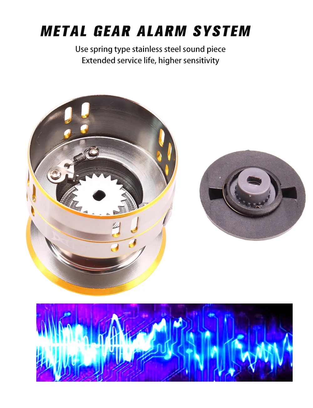 Sistema de alarma de engranaje metal mejorado con detección de sonido avanzada y vida útil extendida