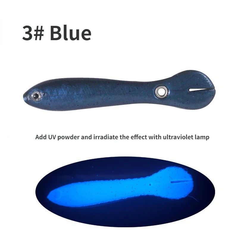 Cebo falso biónico de 5 piezas, Péndulo de pesca de explosión de Loach luminoso, cebo blando de pesca en el mar, perca negra, 6,7/10cm - imagen 5