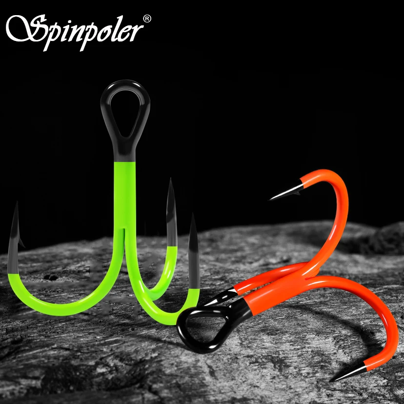 Anzuelos triples Spinpoler – 2X fuerte con punto UV recubierto para swimbait