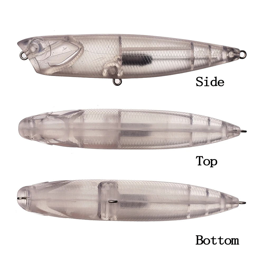 Chan'sHuang-Cebo en blanco sin pintar, 10 piezas, 100mm, 14,5g, pistón Popper de Gill hueco en el interior, aparejo de señuelo de pesca Artificial hecho a mano - imagen 3