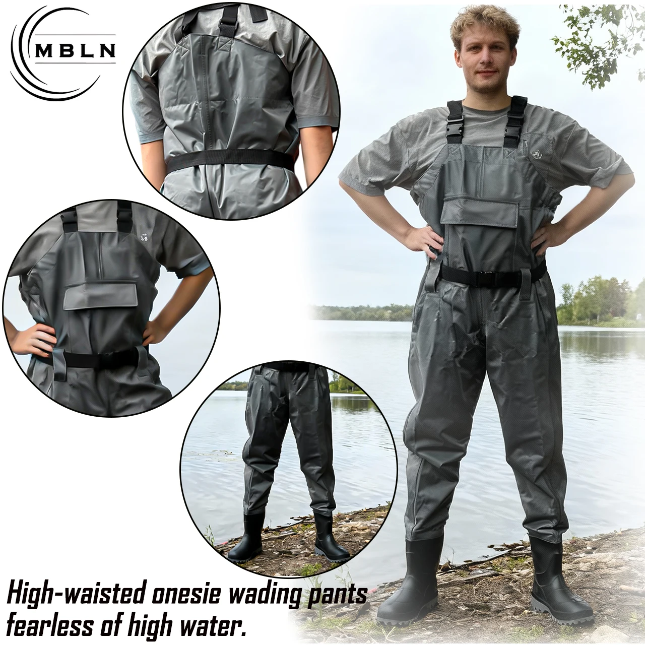 Pantalones impermeables transpirables 170T de nailon con correas