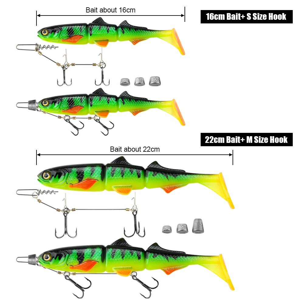 Spinpoler-señuelo de pesca suave con sistema de tornillos de múltiples profundidad, Kit de cola de paleta, Swimbait, anzuelo de 16cm y 22cm, aparejo para Lucio, barco, mar - imagen 3