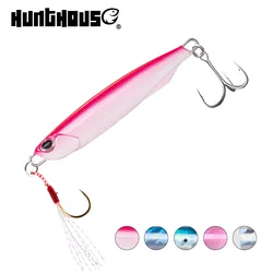 Hunthouse-señuelo de pesca con plantilla de Metal, cebo duro de hundimiento ancho lento, cuchara fundida, 20G, 40G, 60G, Jigging, Lucio, aparejos de pesca de agua salada