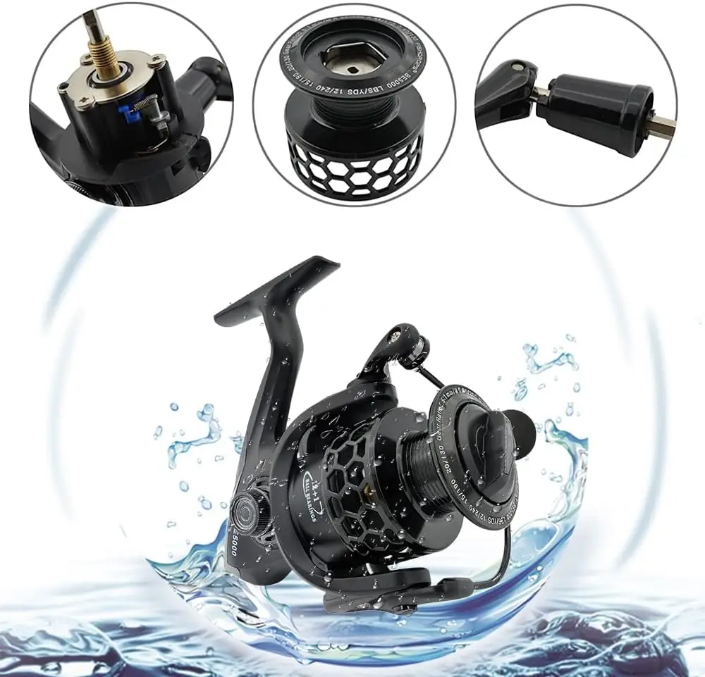 Combos de caña de pescar Fishdrops con caña de pescar telescópica y carrete de pesca giratorio, señuelo, sedal, piezas de pesca - imagen 4