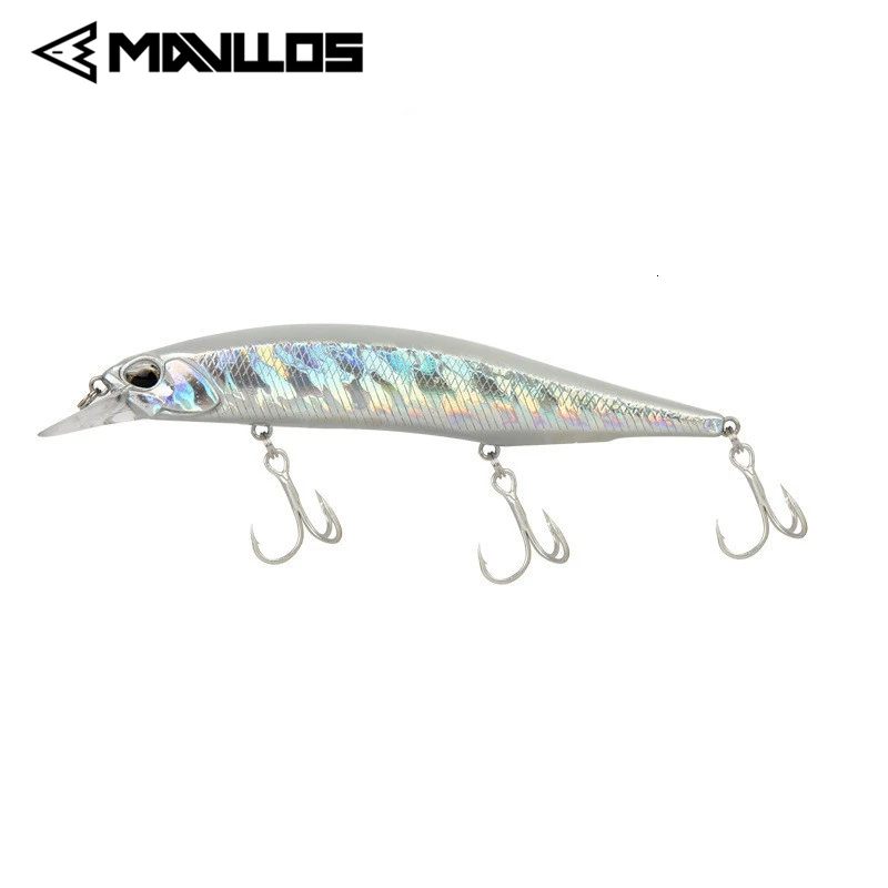 MAVLLOS-señuelo de pesca de pececillo flotante, anzuelos triples de 3 piezas, 13,5 cm, 17g, 3D, ojos realistas - imagen 3
