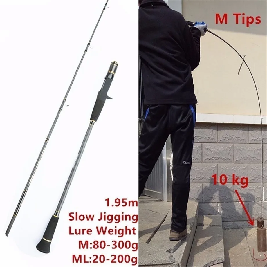 Mavllos Osoul caña de Jigging lenta, señuelo 80-300g/ 30-200g, fuerza 15-40lb, punta de carbono sólido, caña de pescar de atún, caña de fundición giratoria - imagen 5