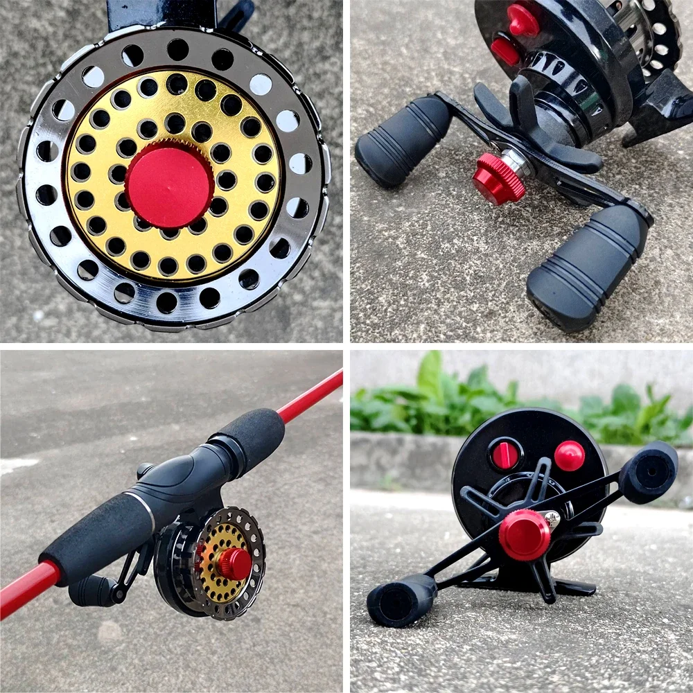 Carrete de pesca en hielo GHOTDA, carrete de árbol grande de Metal liso para invierno, carretes de fundición, mano derecha/izquierda para pesca en hielo, arrastre de invierno de 5KG