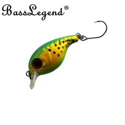 BassLegend pesca flotante Mini Crankbait señuelo de plástico duro lubina Lucio trucha salmón señuelo 28mm 2g ultraligero Wobbler