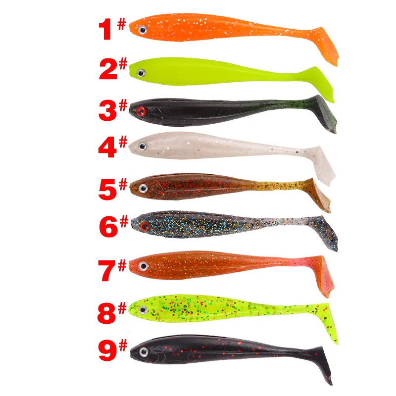 Lote de cebos blandos de silicona, 8,4 cm, 5g, productos para pesca en el mar, Pva, Swimbait, Wobblers, aparejos artificiales, 5 unidades - imagen 2