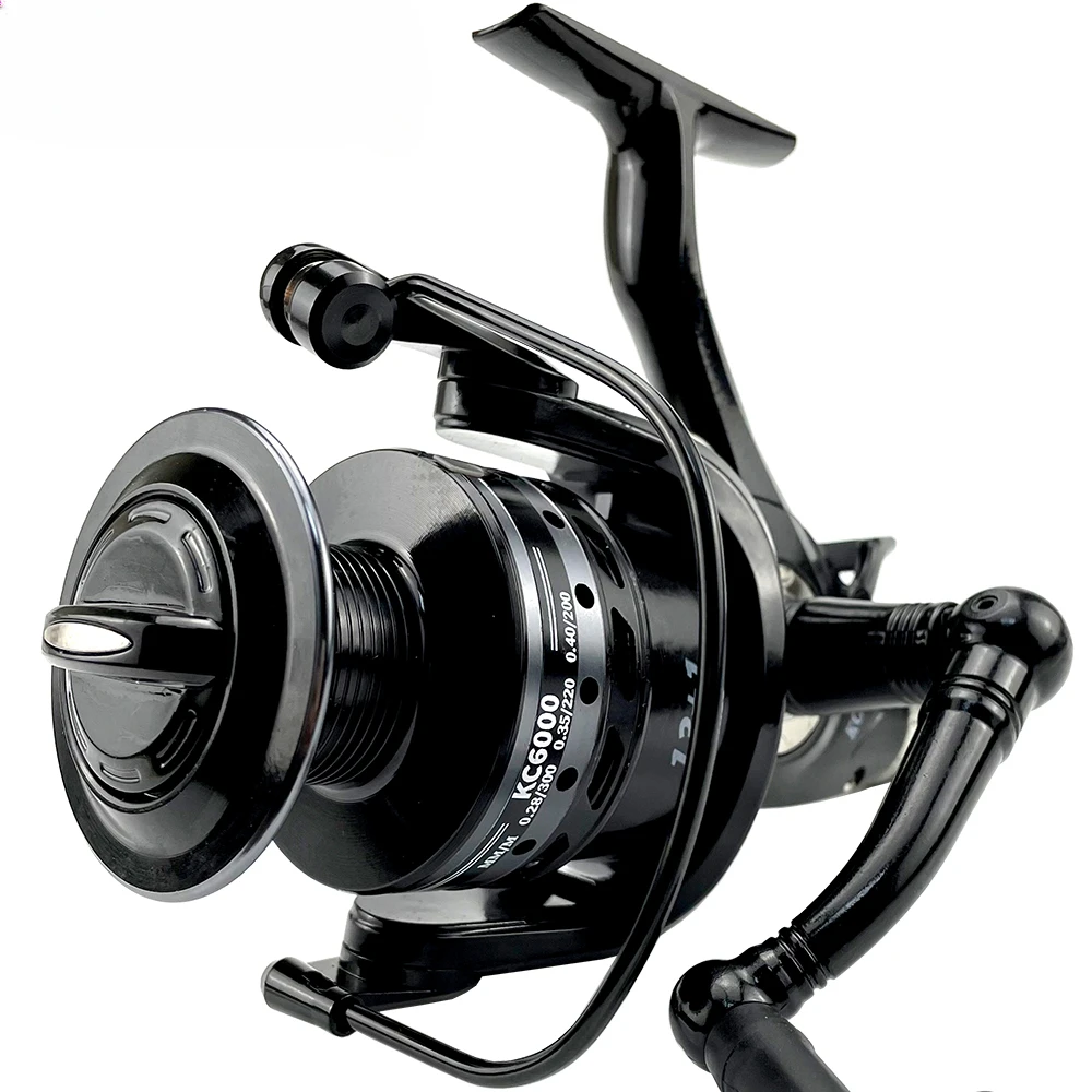 Carrete de pesca giratorio de doble freno, alimentador de carpa, carrete de Metal delantero y trasero, herramientas de pesca de agua salada, serie KC 3000, 4000, 5000, 6000 - imagen 4