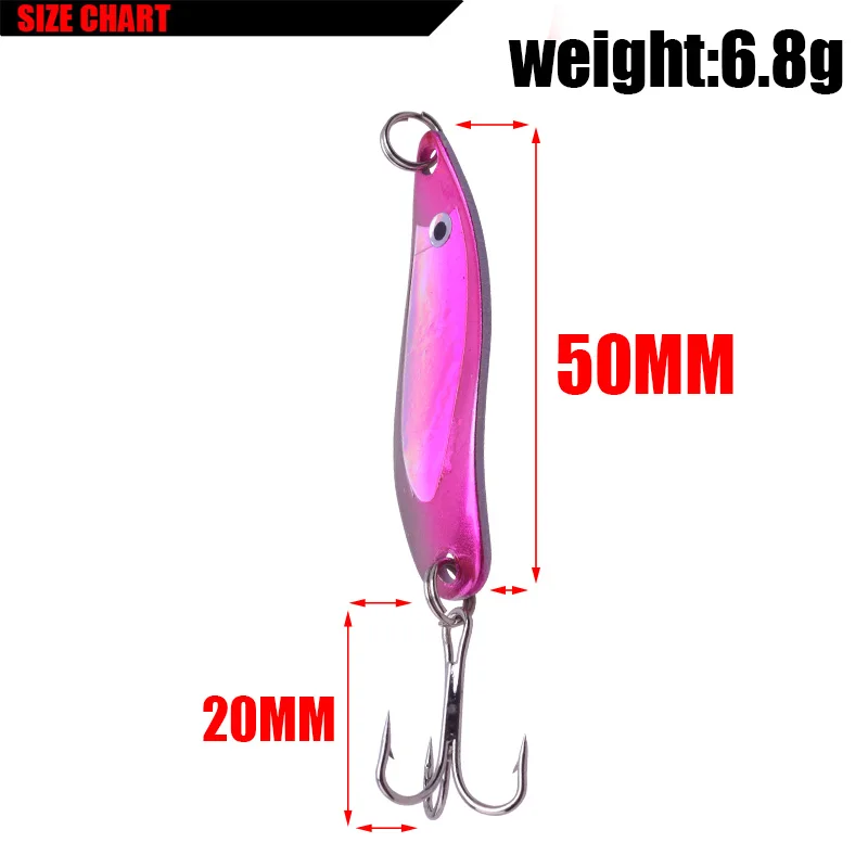 Señuelo de Pesca de Metal, cuchara giratoria de 5cm y 6,5g, cebos duros de lentejuelas, aparejos, Wobbler, WD-190 de Pesca, 4 unids/lote - imagen 3