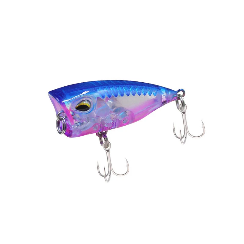 Mini señuelo de pesca Topwater, cebo duro de 3,5g y 4cm con anzuelo triple, aparejo de señuelo de manivela, cebo Artificial - imagen 5