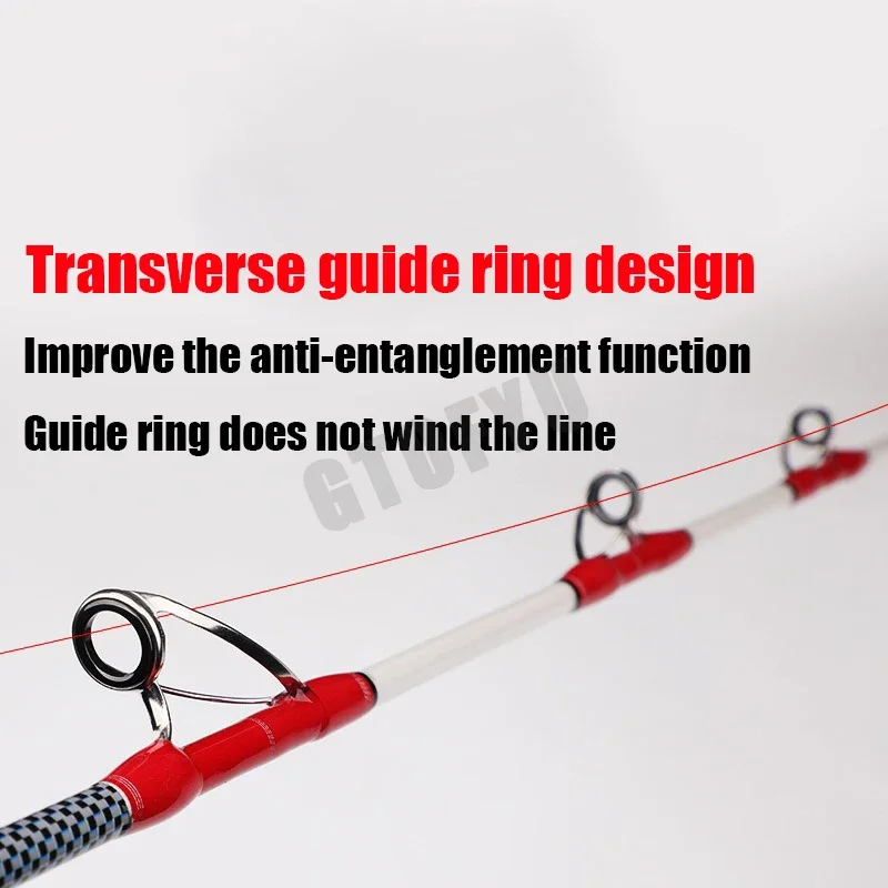 Caña de pescar de barco de fibra de carbono giratoria de fundición en alta mar de agua salada de 1,6 M, 2 piezas, caña de pescar de viaje portátil, caña de Surf de viaje - imagen 5