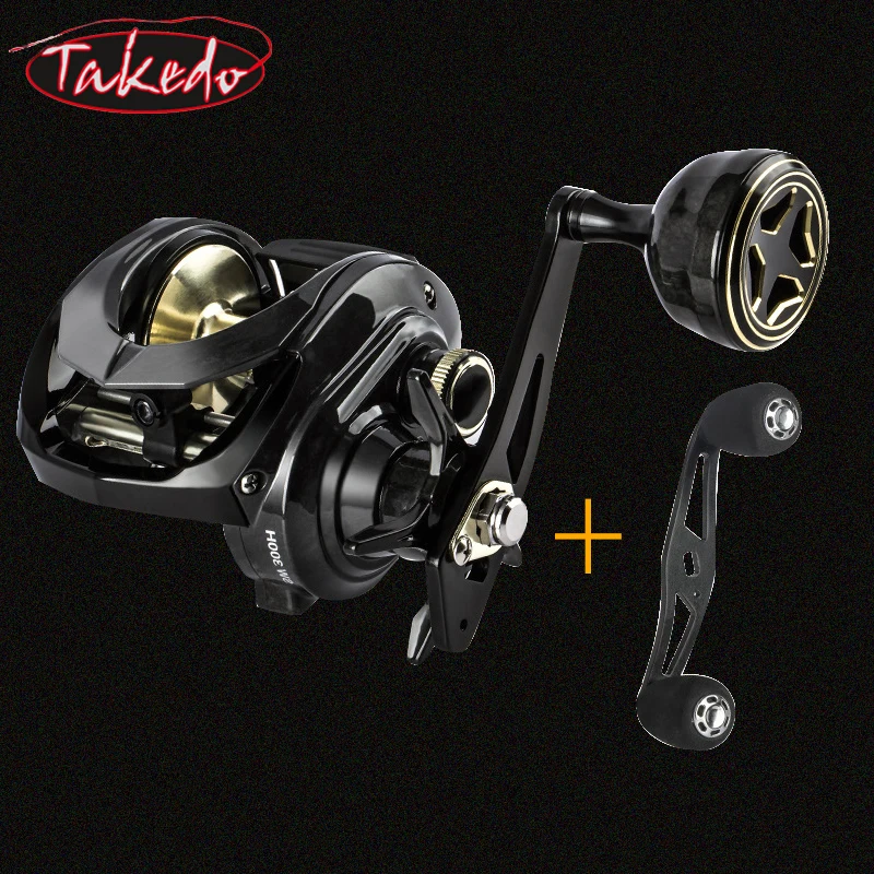 Carretes de pesca TAKEDO con cuerpo de fibra de carbono, carretes de pesca Baitcaster con arrastre máximo de 15KG, carretes de pesca de agua dulce y salada - imagen 2