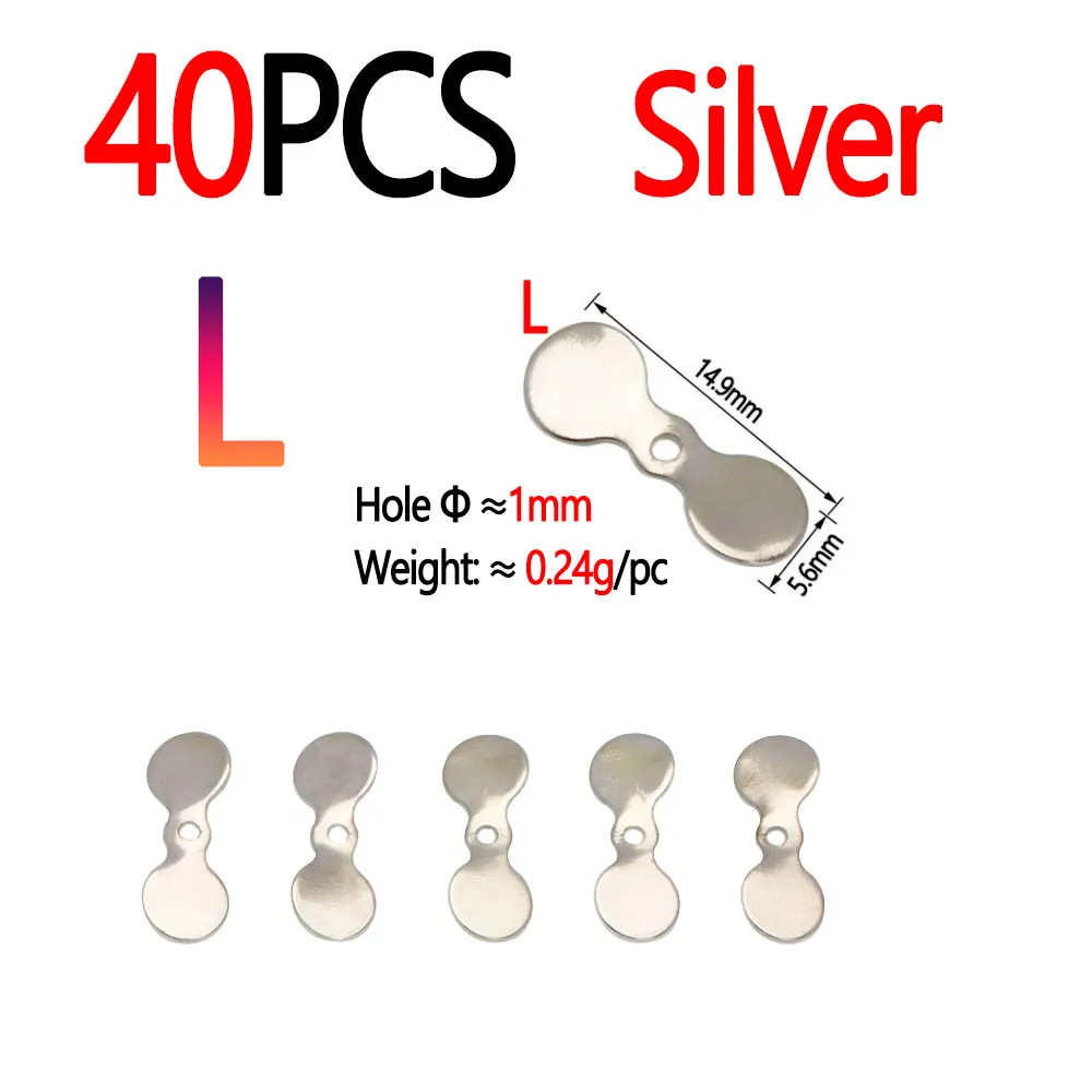 40pcs Silver L