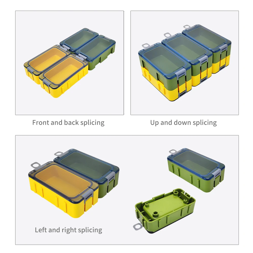 ILURE 3 uds Mini caja de almacenamiento de accesorios de pesca contenedor de anzuelos portátil compartimentos para señuelos organizador aparejos de pesca de mar - imagen 2