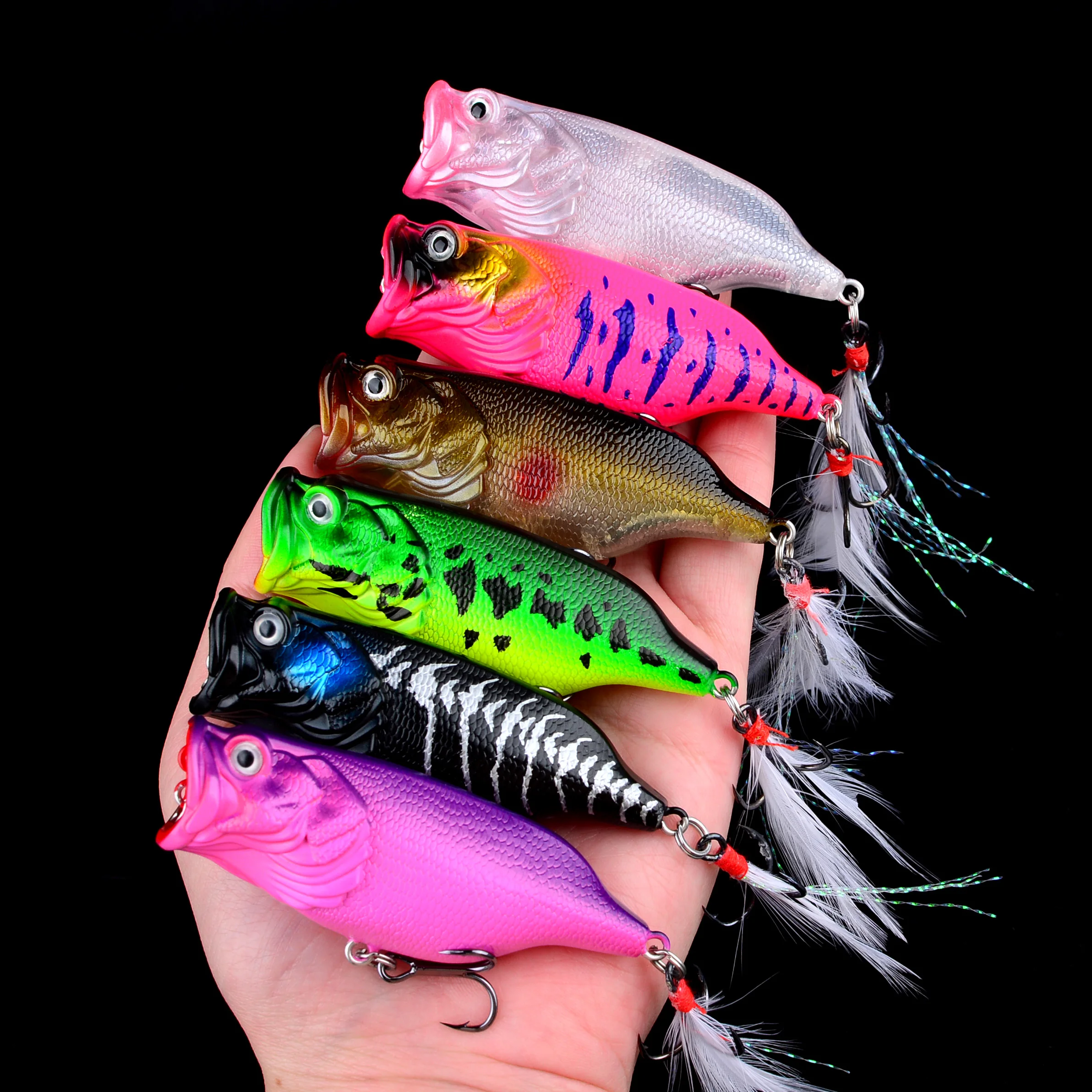 1 Uds. Señuelos de pesca hundimiento Popper cebo 6 colores cebo duro Wobblers artificiales pececillo aparejos de pesca de plástico - imagen 3