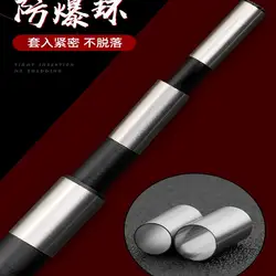 PR00H caña de pescar plateada de acero inoxidable alargada, anillos protectores, tamaños de agujero ID de 1mm a 24mm de longitud 20mm