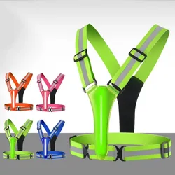 Chaleco LED para correr recargable por USB, correas reflectantes, chaleco reflector brillante impermeable, ajuste ajustable, transpirable