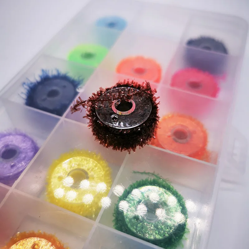 Material de atado de moscas, oropel de cristal, chenilla para tejer, serpentina, ninfa, cuerpo flexible, línea de doblaje, pesca con mosca, 15 unidades - imagen 5