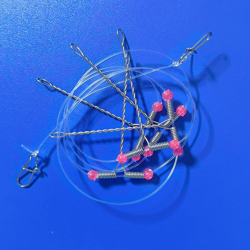 Aparejos de pesca PD, Tenpin de pesca en el mar, en forma de T, conjunto de línea trenzada pequeña, sublínea de agua dulce de Roadrunner, soporte de pesca en forma de Y - imagen 5