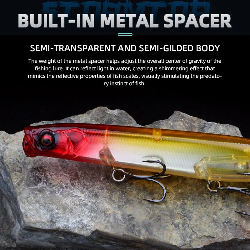 Magic Works 125mm 26,5g lápiz flotante pesca Topwater caminar el perro señuelo Wobblers cebo Artificial superficie de lubina señuelos para caminantes - imagen 4